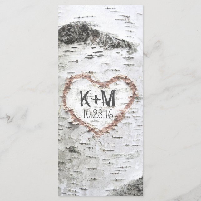 PROGRAMMES DE MARIAGE RUSTIQUE DES ARBRES À OISEAU (Devant)