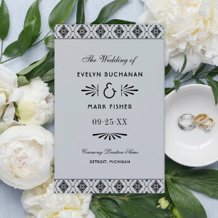 Programmes de mariage vintage Argent et Art Déco N