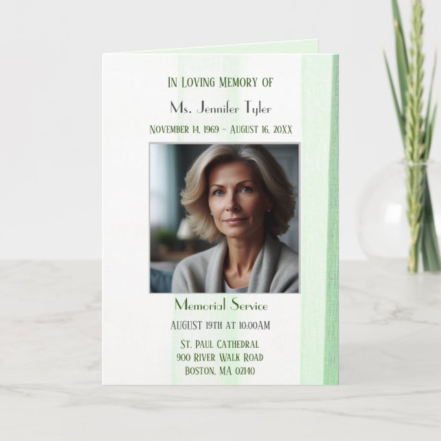 Programmes de service de deuil nécrologique vert (Devant)