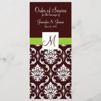Programmes Mariage damassé Brown avec Monogramme