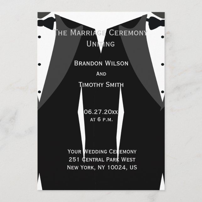 Programmes Personnalisés De Mariage Gay Noir Et Bl (Devant)
