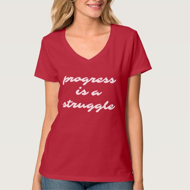 Progrès T-shirt à col V de base pour femmes (Devant)