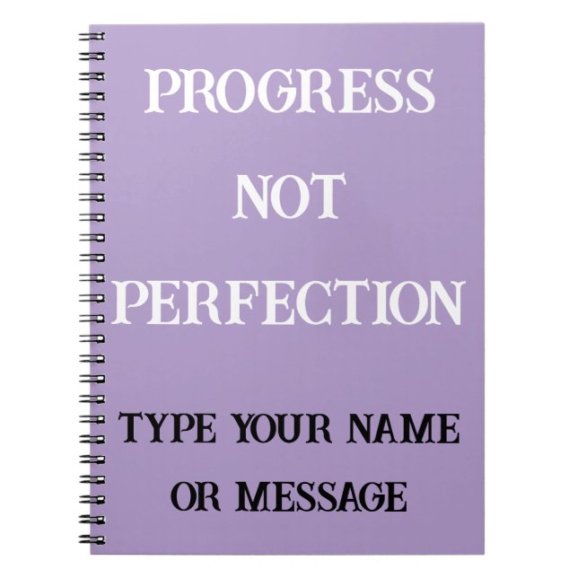 Progress Not Perfection Carnet Idée cadeau (Devant)
