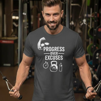 Progress Over Excuses – Motivational T-Shirt