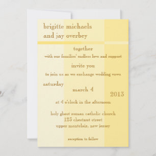 Progression jaune Faire-part de mariage moderne