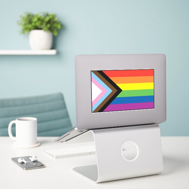 Progressive Pride Sticker (Ordinateur portable sur le bureau)