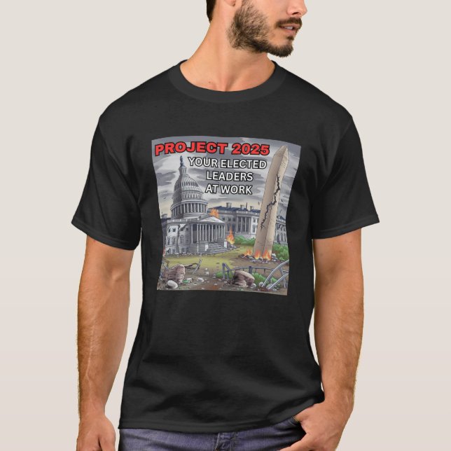 Projet 2025 T-shirt satirique - d.c. en ruines (Devant)
