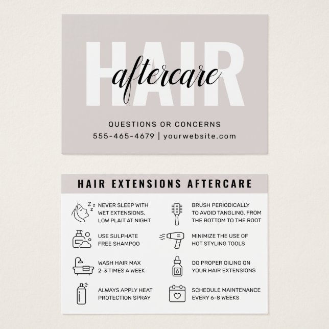 Prolongation simple moderne des cheveux Carte de s (Devant & derrière)