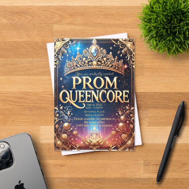 Prom Queencore Invitation : magnifique thème royal (Insitu (Carte d'invitation))