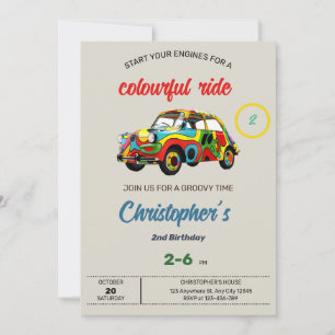 Promenade colorée Invitation d'anniversaire