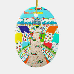 Promenade de l'île de la mer Ornement ovale