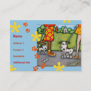 Promenade d'été avec le carte de visite de chien