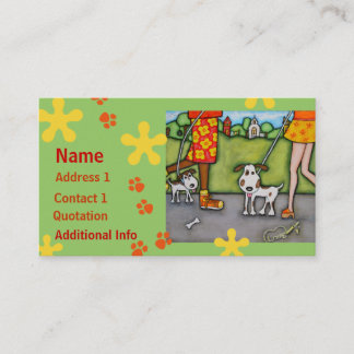 Promenade d'été avec le carte de visite de chiens