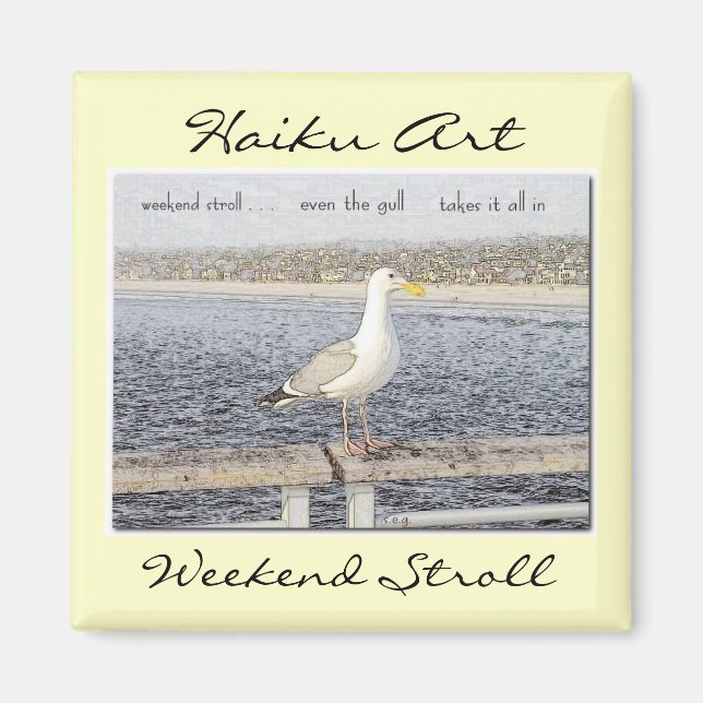Promenade du week-end Haiku Art Magnet (Devant)