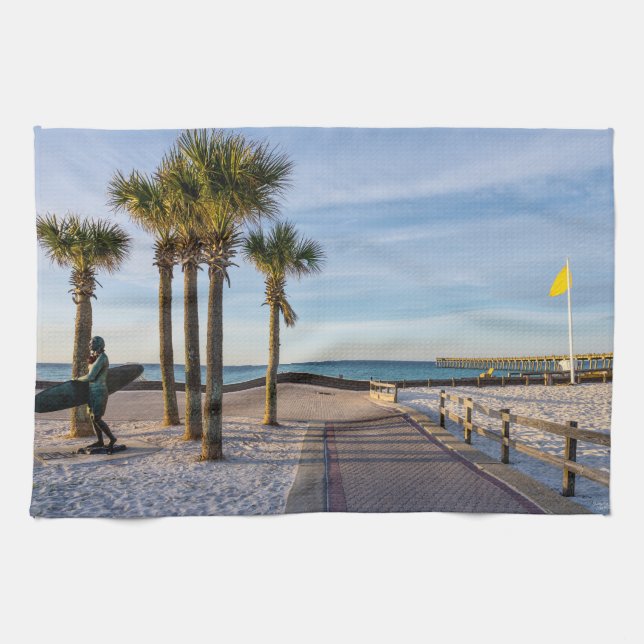 Promenade Pavée À Pensacola Beach Serviette De Cui (Horizontal)