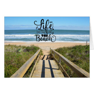Promenade vers la carte de voeux de plage