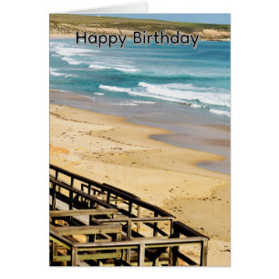 Promenade vers la plage, carte d'anniversaire