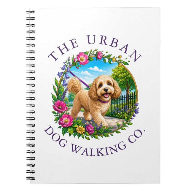 Promeneur de chiens Cockapoo Cahier à logo personn (Devant)