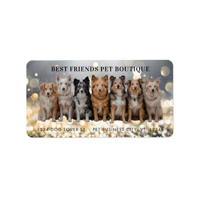 Promeneur de chiens de luxe / Étiquette d'adresse  (Devant)