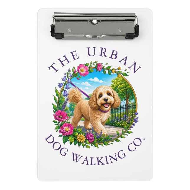 Promeneur de Cockapoo Porte-bloc personnalisé Logo (Devant)