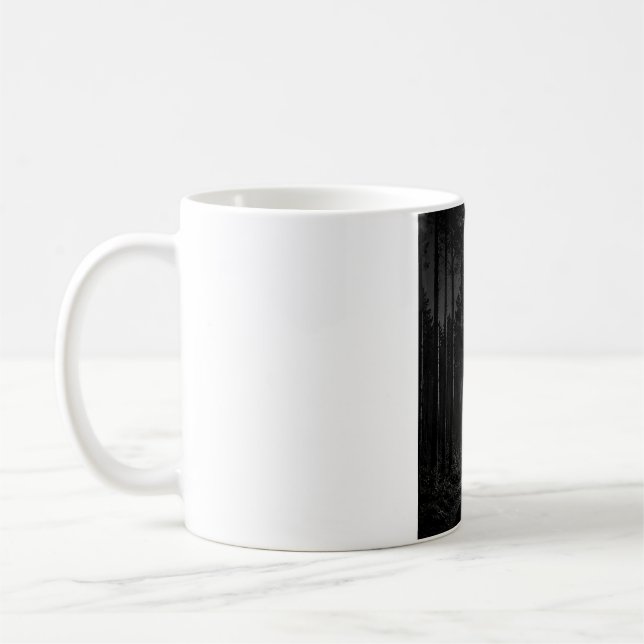 Promeneur de la forêt au clair de lune Mug noir et (Gauche)