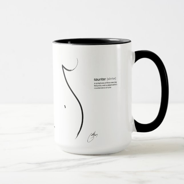 "Promenez d'un pas nonchalant-vous" la tasse 15oz (Droite)