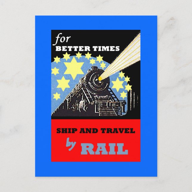 PROMO CARTE POSTALE POUR LES VOYAGES DE TRAIN VINT (Devant)