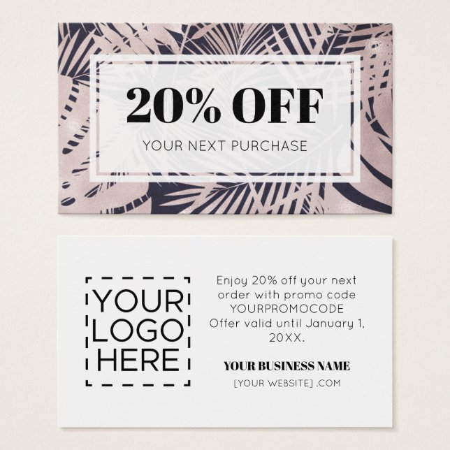 Promo Code Logo Cartes Tropiques de réduction (Devant & derrière)