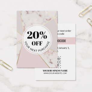 Promo Code Marbre rose Cartes de réduction géométr