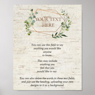 Promo Poster Copper Geometric Greenery Birch