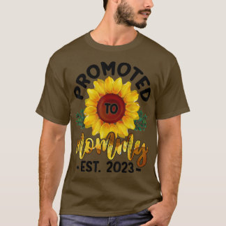 Promoté À Mommy EST 2023 T-Shirt Tournesol Cute