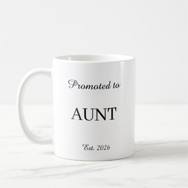 Promoted To Aunt Mug – New Dad Gift Coffee Cup (Gauche)