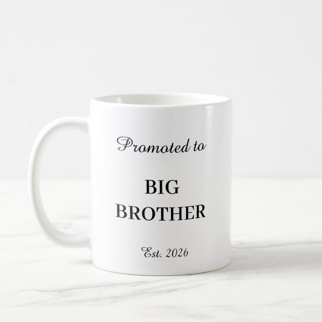 Promoted To Big Brother Mug – Pregnancy Gift (Gauche)