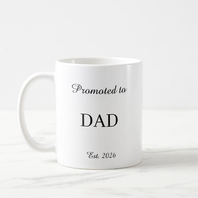 Promoted To Dad Mug – New Dad Gift Coffee Cup (Gauche)