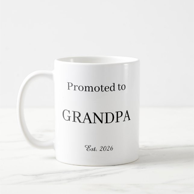 Promoted To Grandpa Mug – New Dad Gift Coffee Cup (Gauche)