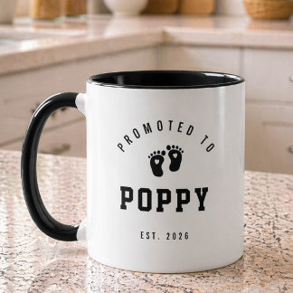 Promoted to Poppy New Grandpa Mug