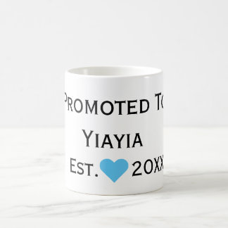 Promoted To Yiayia Black & Blue Mug