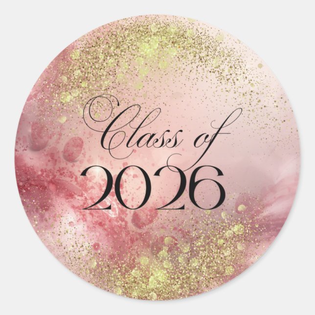 Promotion 2026 - Autocollants Rose et Paillettes D (Devant)
