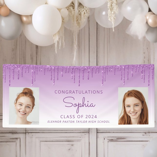 Promotion 2026 Paillettes Violettes Bannière de Di (Créateur téléchargé)