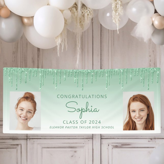 Promotion 2026 Vert Pailleté Bannière de Diplôme 2 (Créateur téléchargé)