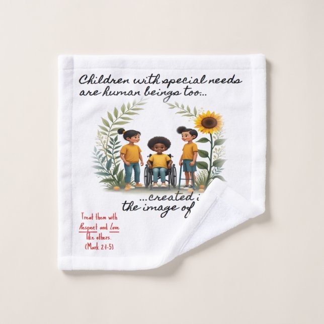 Promotion des enfants ayant des besoins spéciaux (Gant de toilette)