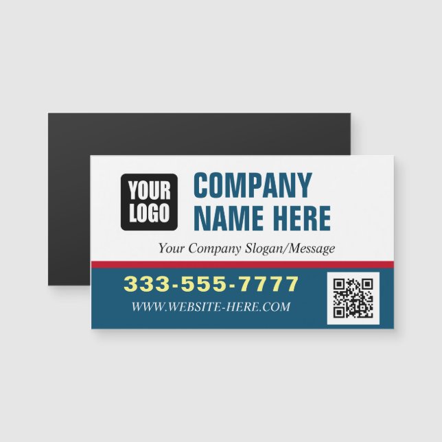 Promouvoir Votre Nom D'Entreprise, Logo, Code QR,  (Devant / Derrière)