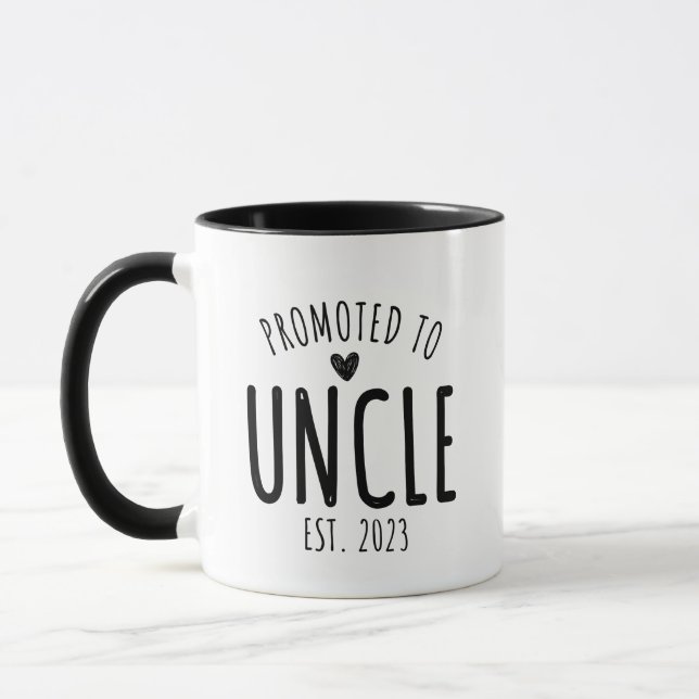 Promu à l'oncle 2023 Nouveau oncle Trucker Hat Mug (Gauche)