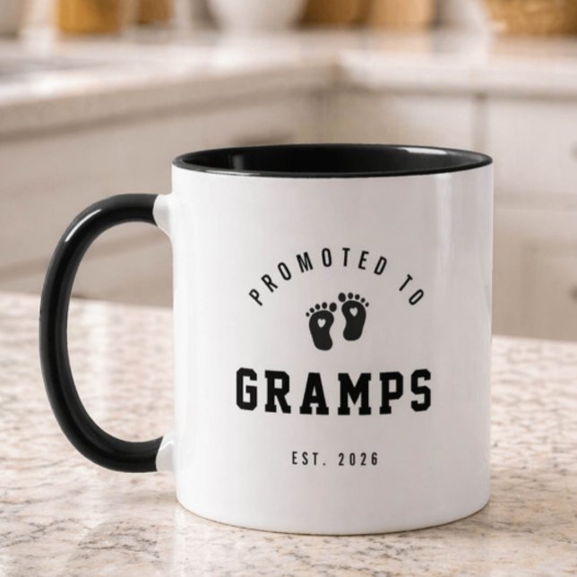 Promu à Papi Nouveau Grand-Papa Mug (Créateur téléchargé)