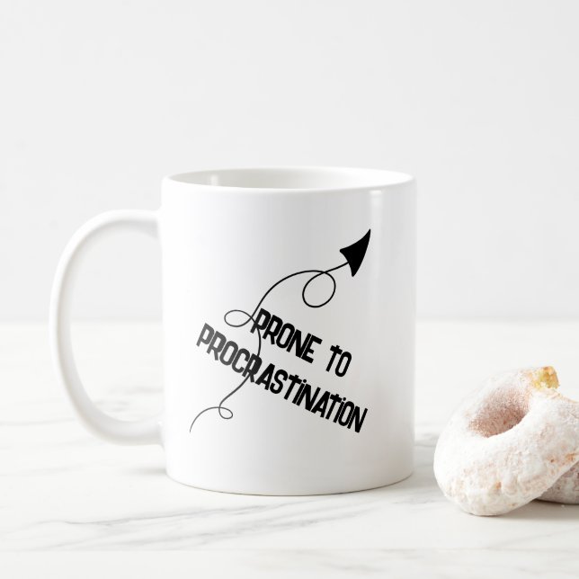 Prone to Procrastintination Drôle Mug (Avec donut)