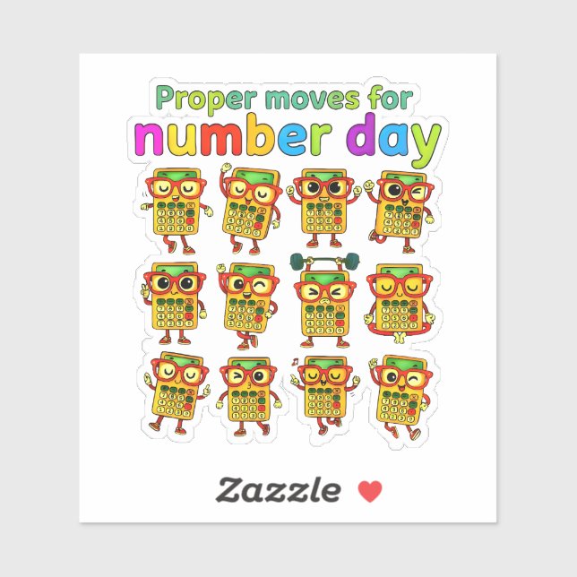 Proper Maths for Number Day Cute Sticker (Feuille)