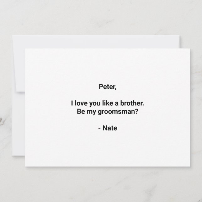 Proposition de Groomsman Bière Gratuite (Dos)