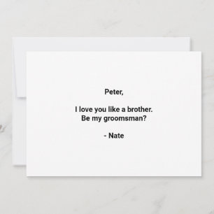 Proposition de Groomsman Bière Gratuite