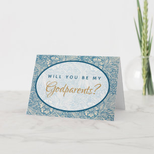 Proposition Godparent Carte Motif Blue Floral Morr
