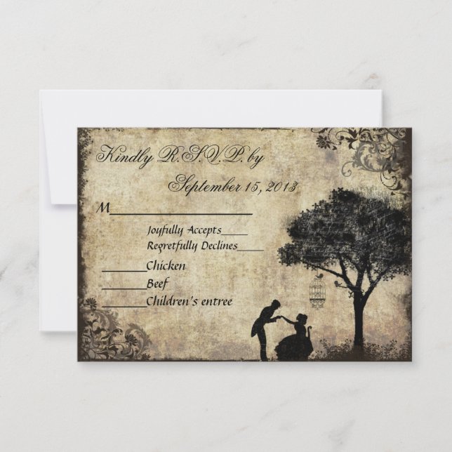 Proposition mariage vintage RSVP noir (Devant)